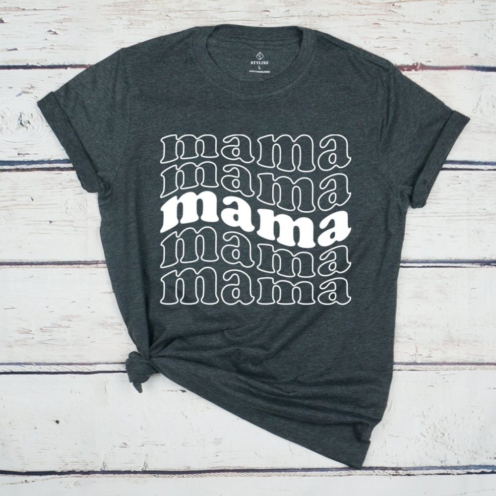 Mama Graphic Charcoal Gray Short Sleeve Women's T-Shirt Various Sizes NWOT